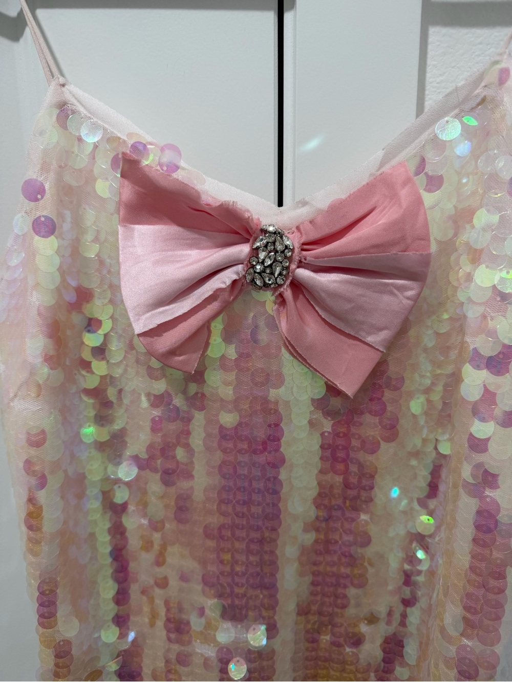 LoveShackFancy Kumi Sequin Statement Dress in Iridescent Pink - Picture 4 of 6